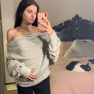 Off the shoulder oversize sweater